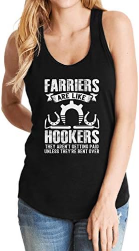 TeeCheery Farrier Извити подкова за подрязване на копита, подковка за коне, риза, тениска за жени