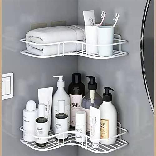 TPEIORF Стелажи за баня, Стенни не са порьозни стелажи за складиране, Подходящи за украса на стелажи за съхранение в бани, кухни, дневни и спални - (Черен)