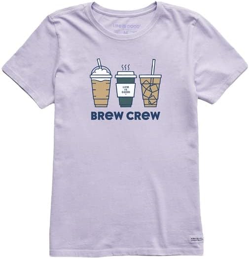 Животът Е Красив. Женска тениска Brew SS Crew Crusher-Lite, Лилаво-Виолетов, X-Large