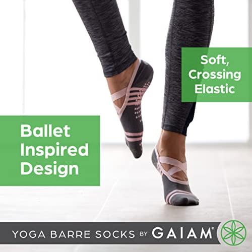 Чорапи Gaiam Yoga Barre Socks - Нескользящие Аксесоари с лепкава изземване, за жени и за Мъже