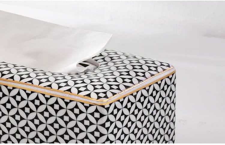 Кутия за хартиени салфетки SDFGH, Керамични Кутия за салфетки, Хартиена кутия, масичка за кафе, Помпена кутия, Хол (Цвят: A, размер: