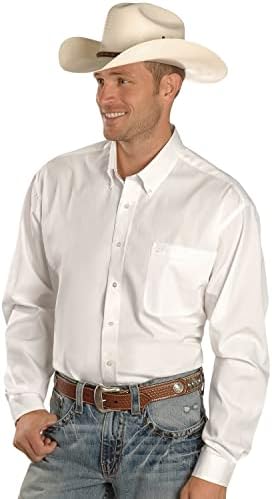 Мъжки Однотонная риза Класически cut с дълъг ръкав и Един Отворен джоб на копчета