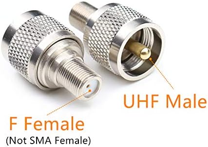 Oiyagai 2 елемента F Жена до UHF Мъжки Конектор SO239 PL259 UHF Адаптер RF коаксиален коаксиален Адаптер за телевизионни Антени,