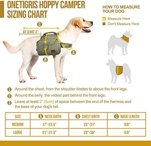 Походный Раница за кучета OneTigris, Седельная Чанта, Кученце на Каишка и ленти за Кучета (Ranger Green, M)