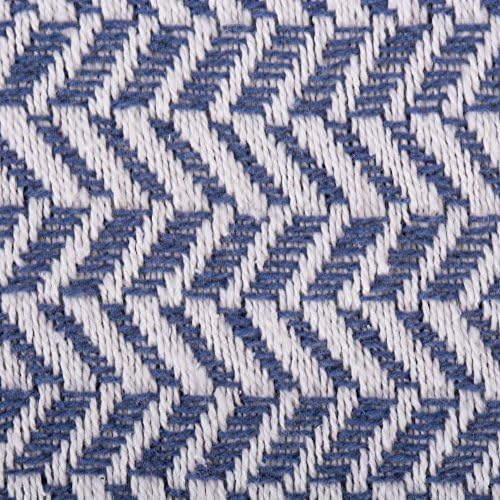 DII Съвременно Една Памучно одеяло в коледна елха с Ресни за стола, дивана, Пикник, къмпинг, плаж и Ежедневна употреба, 50 x 60 - Френски синьо