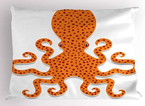 Имитация възглавници Ambesonne Kraken, Забелязан Модел във формата на Октопод ярки цветове за тема на Морското Чудовище, Декоративна Калъфка Стандартен размер с принтом, 2