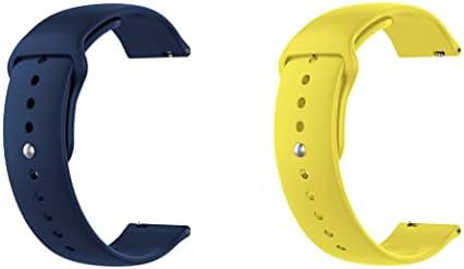 Быстросъемный каишка за часовник ONE ECHELON, съвместим с Мото Watch, 100 Силикон каишка за часовник с ключалка на бутона, опаковка от 2 броя (синьо и жълто)