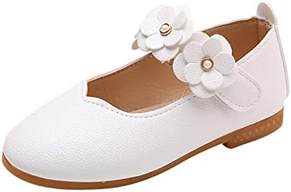Zanjkr/ Детска водна обувки, Детски Обувки За Момиченца, Однотонная Студентски обувки с цветен Модел, Мека Танцови обувки на Принцесата, Маратонки за момичета (Бяло, за