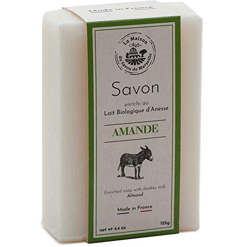 Maison du Savon de Marseille - Френски сапун, произведено от Пресен Органичен Ослиного мляко с Аромат на сладък Бадем - 125 Граммовый