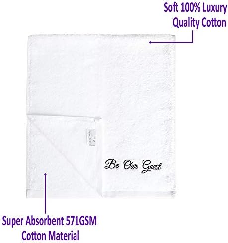 Бродирани бели кърпи за ръце Бъди наш гост, за баня с подарък кутия - Комплект от 2-те кърпи за ръце, памук с повишена впитываемостью