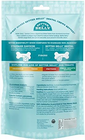 Зъбните дъвка от сурова кожа за по-Добро Belly с висока усвояемост, отдайте се на кучето си жвачкой без изкуствени оцветители и аромати 4 порции (опаковка от 1)
