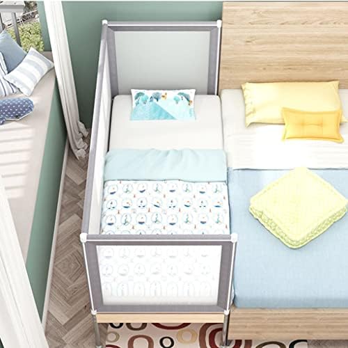 Бебешко легло с прострочкой, Подобрена Странична легло за Новородени от масивно Дърво за Момичета и Момчета, Окото Кошче с Парапет