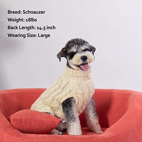 KYEESE Бежово Пуловери за малки кучета с Златна нишка, Поло за домашни любимци, Пуловер за студено време