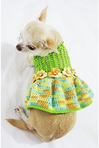 Лятна Риза за кучета Ръчно изработени от Зелен Ментов Памук 15Е (XXS)