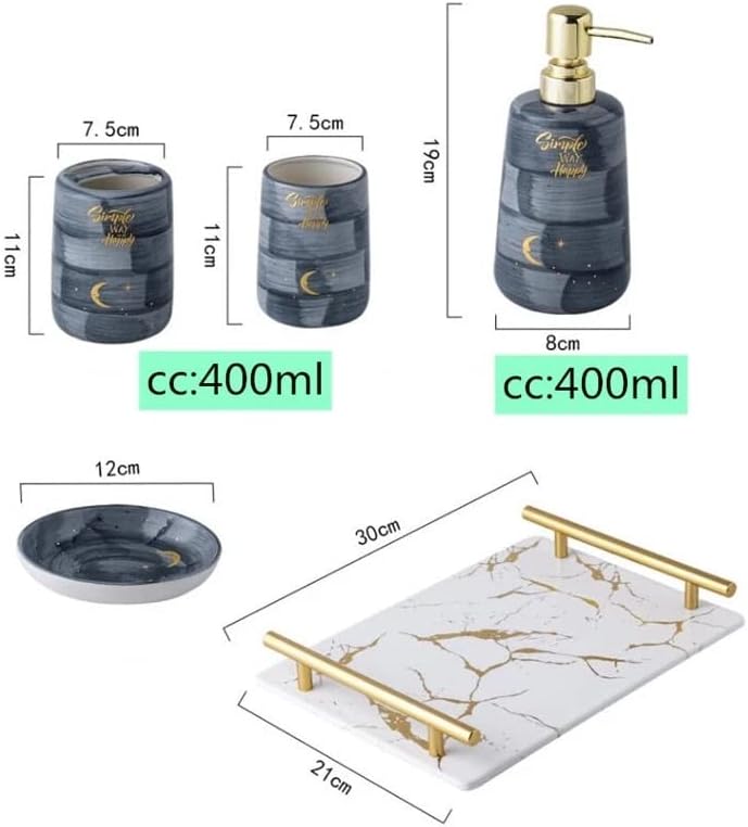 XXXDXDP Скандинавски Керамичен Комплект Аксесоари За Баня, Творчески Комплект За измиване С изображение на звездното небе, захранващи