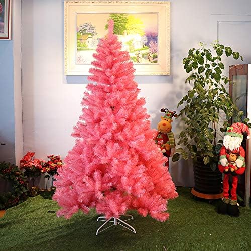 Изкуствена Коледна Елха DLPY Decoration, 4-Подножието Смърч Премиум-Клас, Окачени на Метални Крачета, Дърво от Оптични Влакна за парти, Сватбен празник-Розово 4 фута (120 см)
