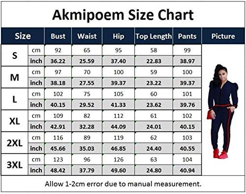 Akmipoem Дамски Дрехи от 2 теми, Яке с дълъг ръкав с цип и Панталони, Комплект Спортни Костюми