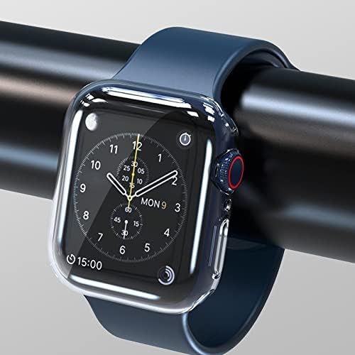 Калъф COFFEA за Apple Watch Series 7 с фолио 45 мм, Общ Защитен калъф TPU HD Ултратънък за iWatch Series 7 - прозрачен (2 опаковки)