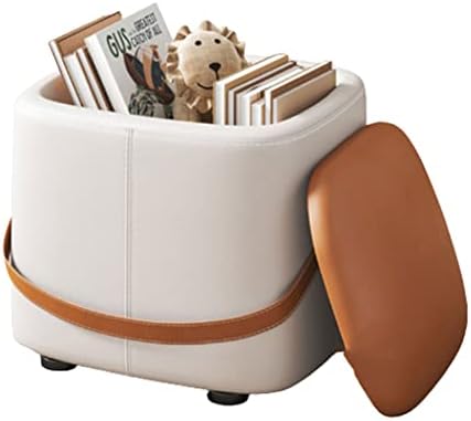 BGEDL Малък Стол с Тапицирана Седалка за спалнята, Трапезарията и Антрето, и Ниско Столче с Място за съхранение на вещите за всекидневна