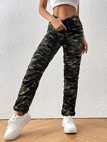 Дамски панталони EZELO с Камуфляжным принтом, Многослойни панталони с рюшами за жени (Цвят: многоцветен, Размер: Малък)