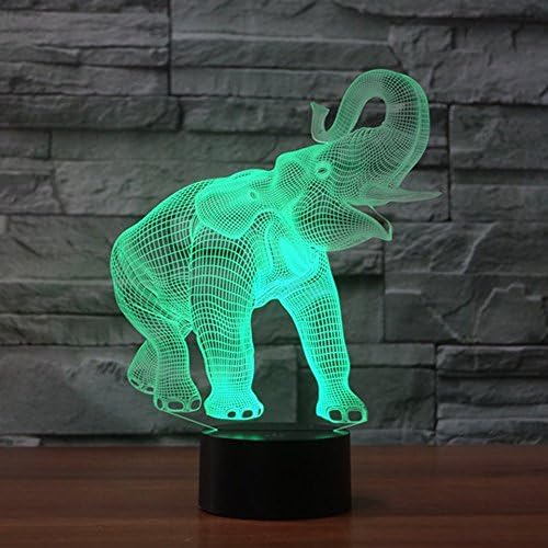 Jinnwell 3D Слон Нощно Лампа Илюзия Животно нощна светлина В 7 Цвята което променя Сензорен Прекъсвач Тенис на Украсата на Масата