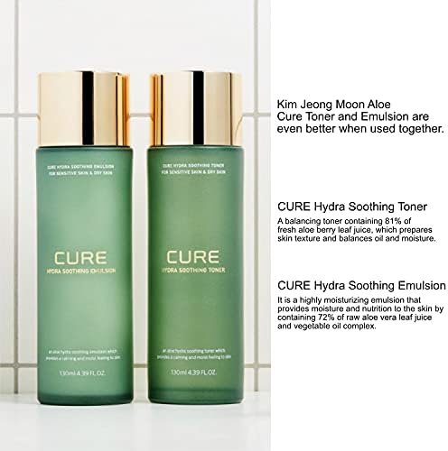 Kim Jeong Moon Aloe Cure Hydra Успокояваща Емулсия 130 мл / 4,39 течни унции за Чувствителна и Суха кожа