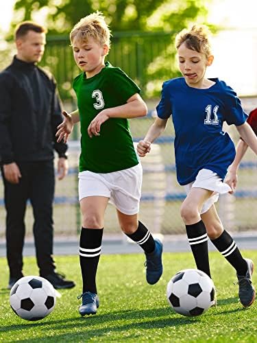 Foaincore 12 Чифта Детски Футболни Чорапи За Момчета и Момичета, Спортни Чорапи до Коляното с висока Шнорхел, Памучни Шарени Чорапи за Футбол и Ежедневието