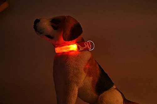 Led Камуфляжный нашийник за кучета с подсветка Safety Night, Регулируеми за кучета повечето размери (малки, жълто)