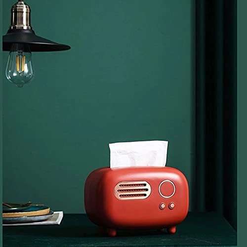 Кутия за салфетки RENSLAT във формата на Радиото с Широко Гърло, Държач за Кърпички, Креативен Дизайн на Кутия за Салфетки, противоскользящее Съхранение в Хола (Розов ц