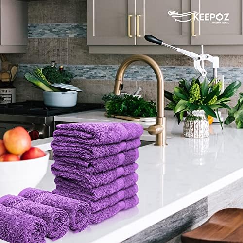 KEEPOZ [Комплект кърпички за миене на съдове от 24 опаковки (12 x 12 см) | Памук с кольцевым переплетением | Меки и пухкави