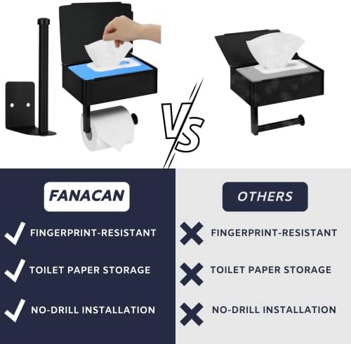 Набор от притежателите на тоалетна хартия FANACAN с рафт и място за съхранение за баня, Комплект Диспенсеров за тоалетна хартия е Подходяща За големи салфетки, Лесно с?