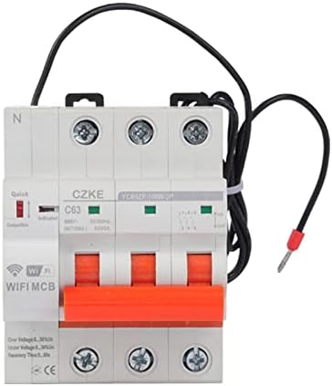 KQOO YCB9ZF-100W 3P Din-рейк WiFi интелигентен Автоматичен прекъсвач Автоматичен Прекъсвач за Защита от Претоварване и Късо съединение за Умен дом (Цвят: YCB9ZF-100W-3P, размер: 100A)
