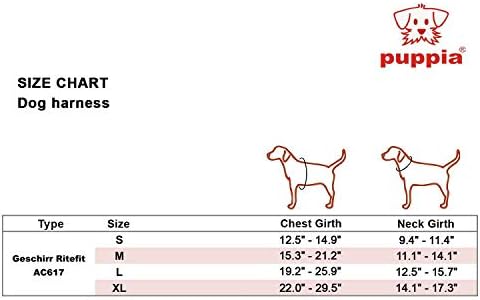 Неподправена шлейка Puppia RiteFit с регулируема врата, Тъмно-синя, Много Голяма