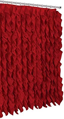 пролетно Начало Завеса за душ с Водопад в стил Шебби-Шик от Велпапе тъкан (2 в 1, Черен цвят), 72x72