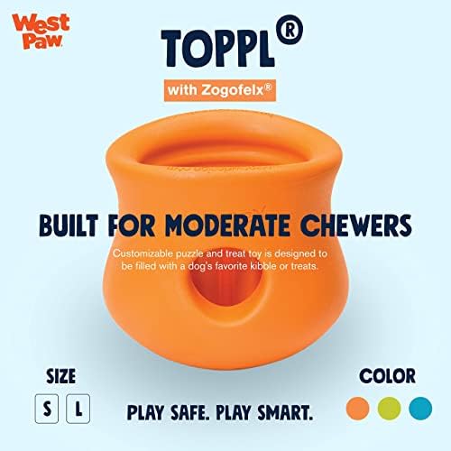Комплект играчки за кучета WEST PAW Zogoflex Toppl с занимаващи лакомствата – Интерактивни детски играчки за Дъвчене за кучета – Играчка за кучета със Средна Дъвчене способ