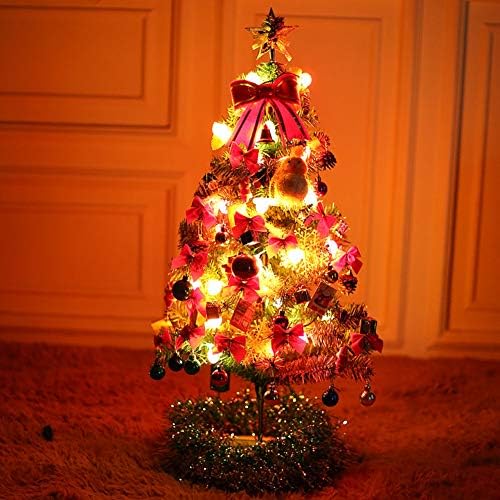 CYWYQ 3-подножието Коледно Дърво, Украсени с коледни Елхи, Автоматично Раскладываемые Коледна украса с червени Плодове и златни орнаменти - 90 см
