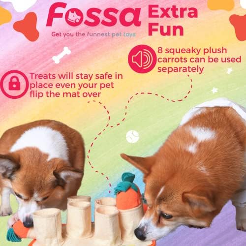 Подложка за Нюхания кучета FOSSA, Играчки За малки Кученца, Подложка За Хранене с 8 Морковками, Плюшевое Деликатес за Кучета, Играчки-Пъзели (Малки)