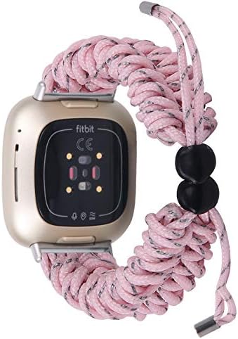Тъканни Въжета TenCloud, Съвместими с Fitbit Versa 3 /Sense, Дамски и Мъжки Сменяеми Въжета с Тканым Найлонови Каишка за умни часа