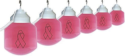 Полимерни изделия 1601-Глобуси за информиране за рака на гърдата NBCFWP с Розова панделка, бял