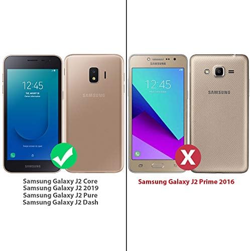 TJS [3 опаковки] е Съвместим с Samsung Galaxy J2 Core / J2 2019 / J2 Pure / J2 Dash / J2 Shine [Корпус от закалено стъкло], удобна