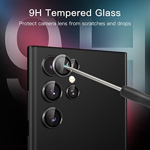 Защитно фолио за обектива на камерата JETech Samsung Galaxy S22 Ultra 5G 6,8 инча, Метално Индивидуално Пръстен от закалено стъкло
