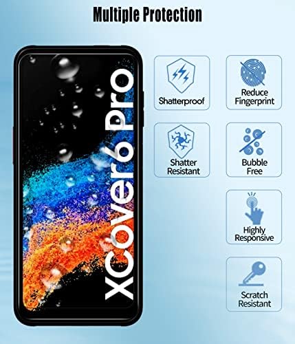 Защитно фолио Pollachi Стъкло за Samsung Galaxy Xcover 6 Pro, Защитен слой от закалено стъкло за Galaxy Xcover 6 Pro, твърдост 9H,