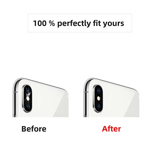 Смяна на стъкло на задната камера wahci, съвместима с iPhone X, със защита на обектива, инструмент за ремонт, лепило не е необходимо, трайно залепване, лесен и бърз монтаж