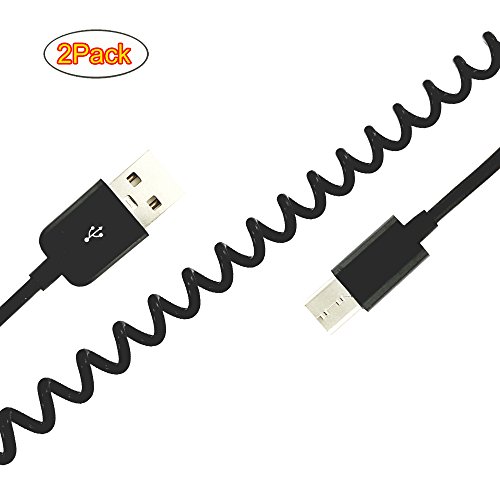Seadream 2 опаковки Спирално USB кабел C тип C, Спирален кабел, Зарядно устройство, USB C-A USB 2.0 за кола за Galaxy S20 S21 S10, S8 S9, Note 20 10 9 8 7, C9, която се Простира до 3 метра, 1,5 А