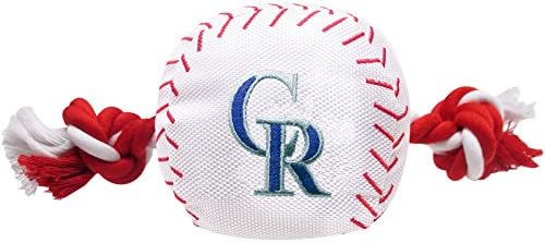 Бейзболна веревочная играчка MLB BOSTON RED SOX за КУЧЕТА И КОТКИ. Здрав найлон, спортен бейзболен дизайн, Тежкотоварни въжета с вътрешната пищалкой