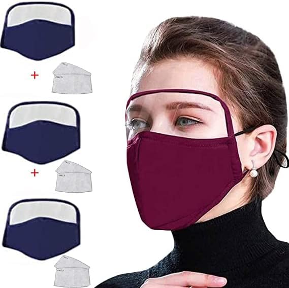 3ШТ + 6 филтърни дихателни клапани и без сменяем дишаща защита със защитен екран за очите (PVC), защита от замъгляване на прах
