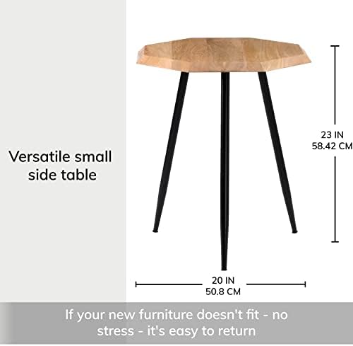Приставной масичка MH London - Wilton End Table - Изключителна малка странична масичка, ръчно изработени Мебели за дома от масивна дървесина - Модерен дизайн, малка масичка за с