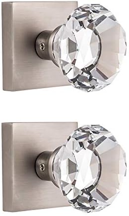 HIEMEY 4 Опаковки Вътрешна Врата копчето-Манекен за кабинет и антре, Набор от каси за Врати дръжки от Неактивированного Прозрачно стъкло с кристали, Набор от Злато, Не ?