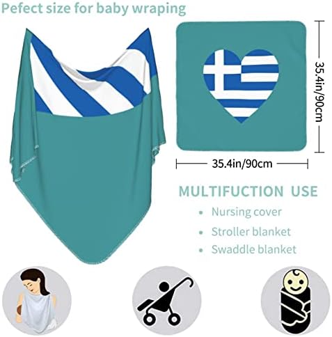 Любовта на Гръцки Флаг Детско Одеало Приемащото Одеяло за Бебе Новородено Промяна Калъф Обвивка