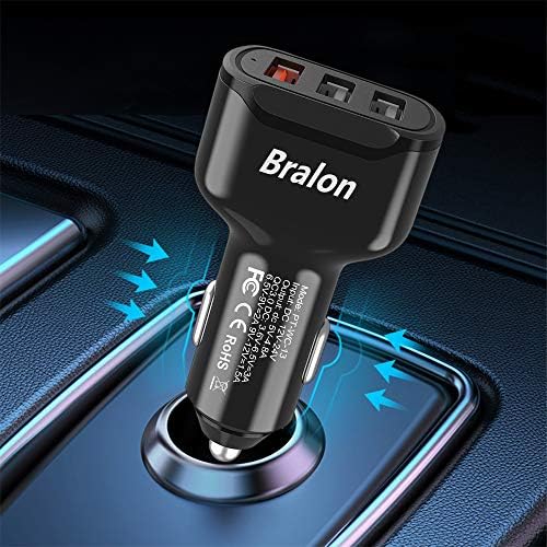 Зарядно за кола USB [8 бр.], Bralon 18W Quick Charge 3.0 и 24W / 4.8 A, 3-Пристанище на Бързо зарядно, съвместимо с iPhone 11 Pro